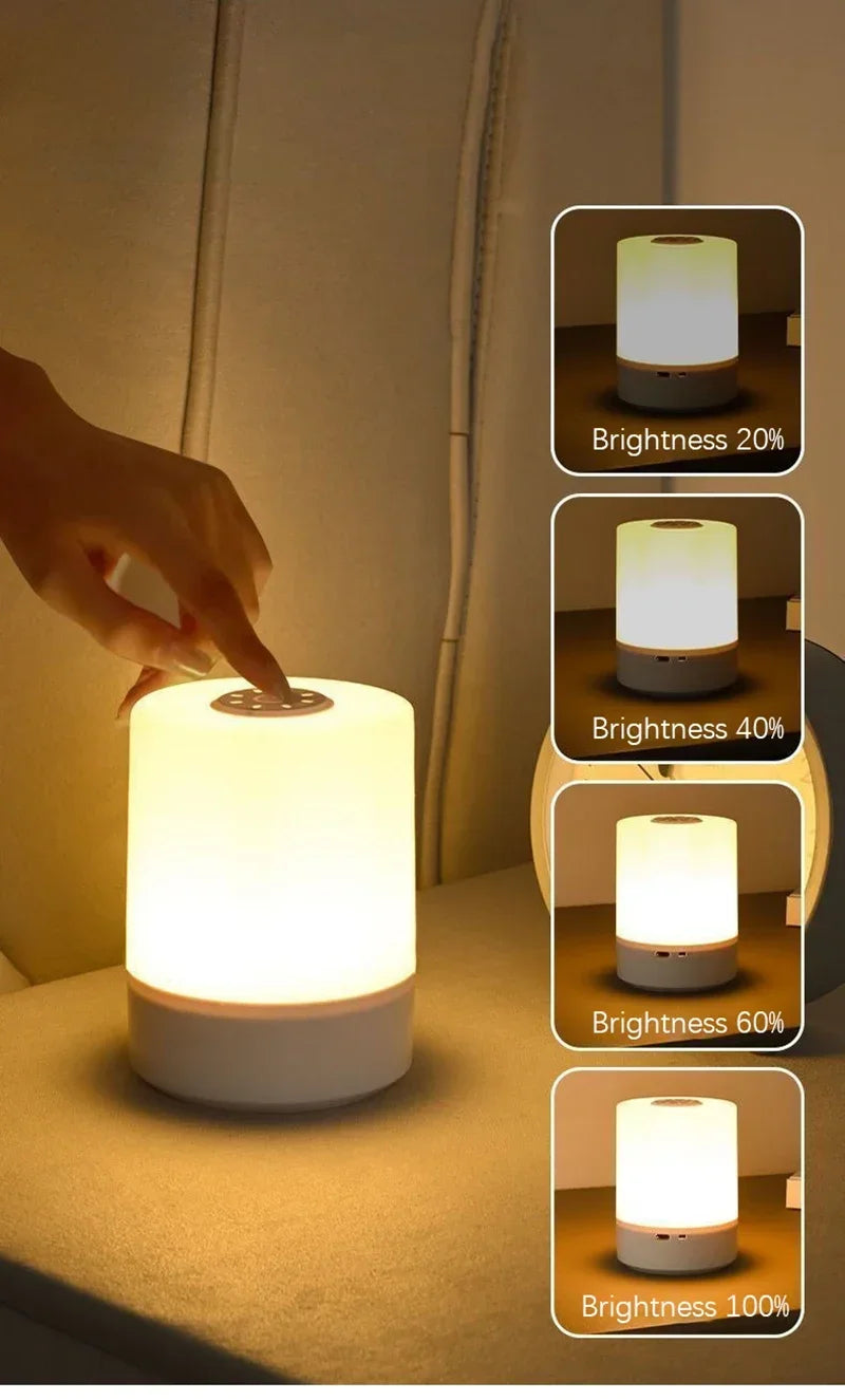 Led Night Lights Bedside Dimmable Charging Desktop Night Lamps