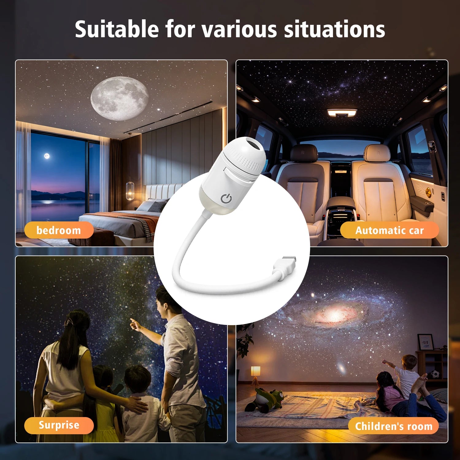 2-in-1 USB Ambient Light For Large Range Projection