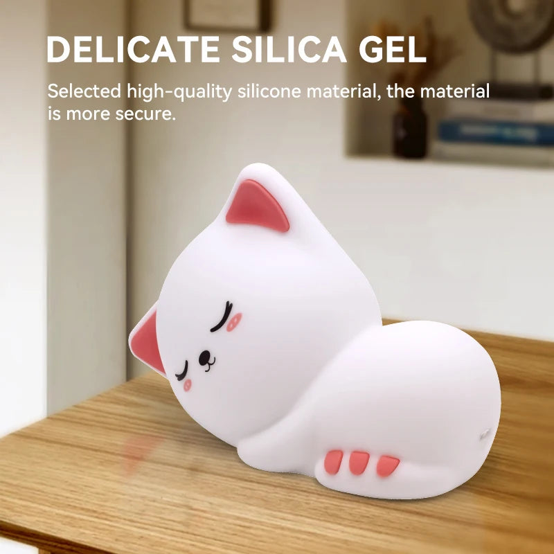 Sleepy Cat Night Light silicone lamp