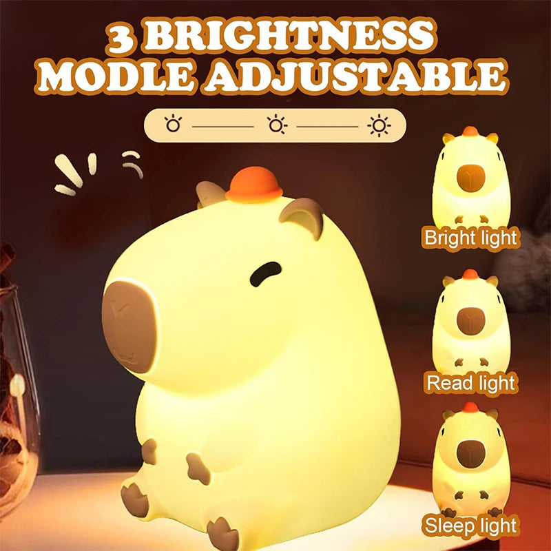 Cute Capybara Nightligh squishyt Lamp