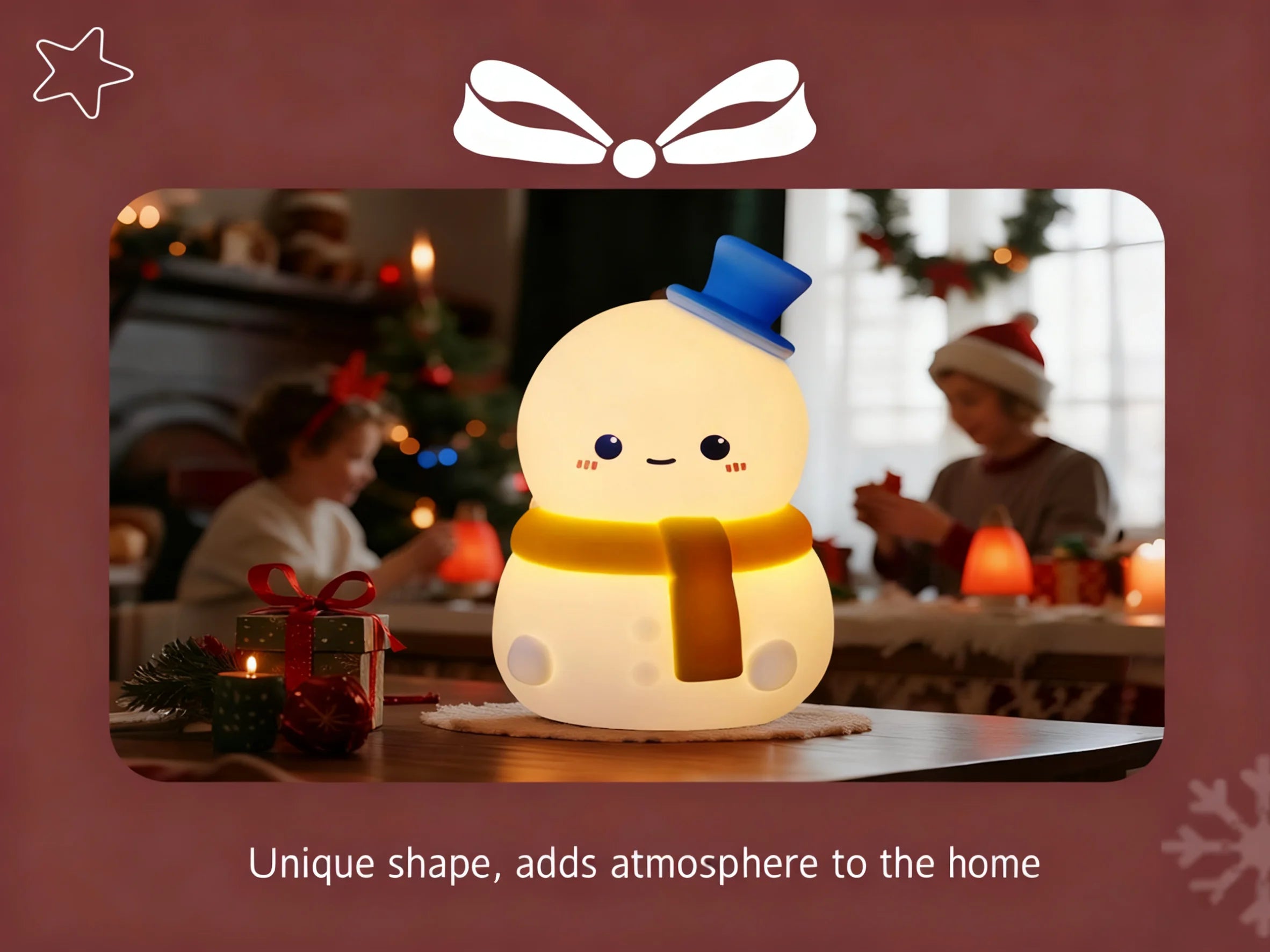 Snowman Night Light squishy silicone lamp