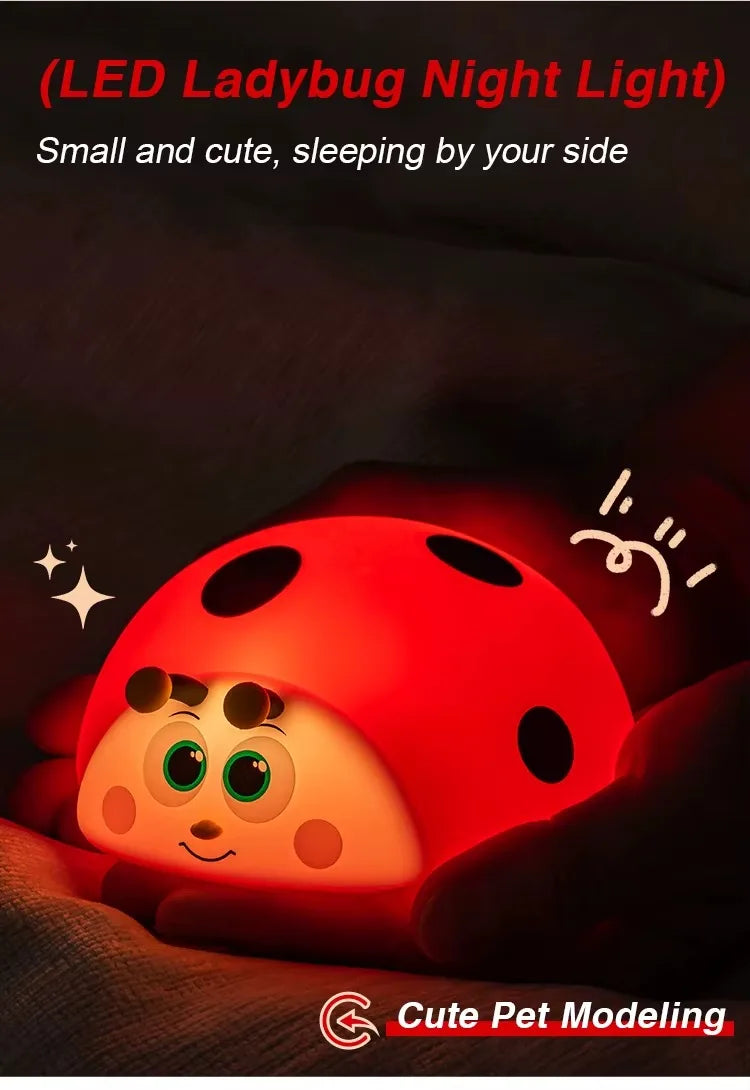 Ladybug Red Cute Silicone Lamp