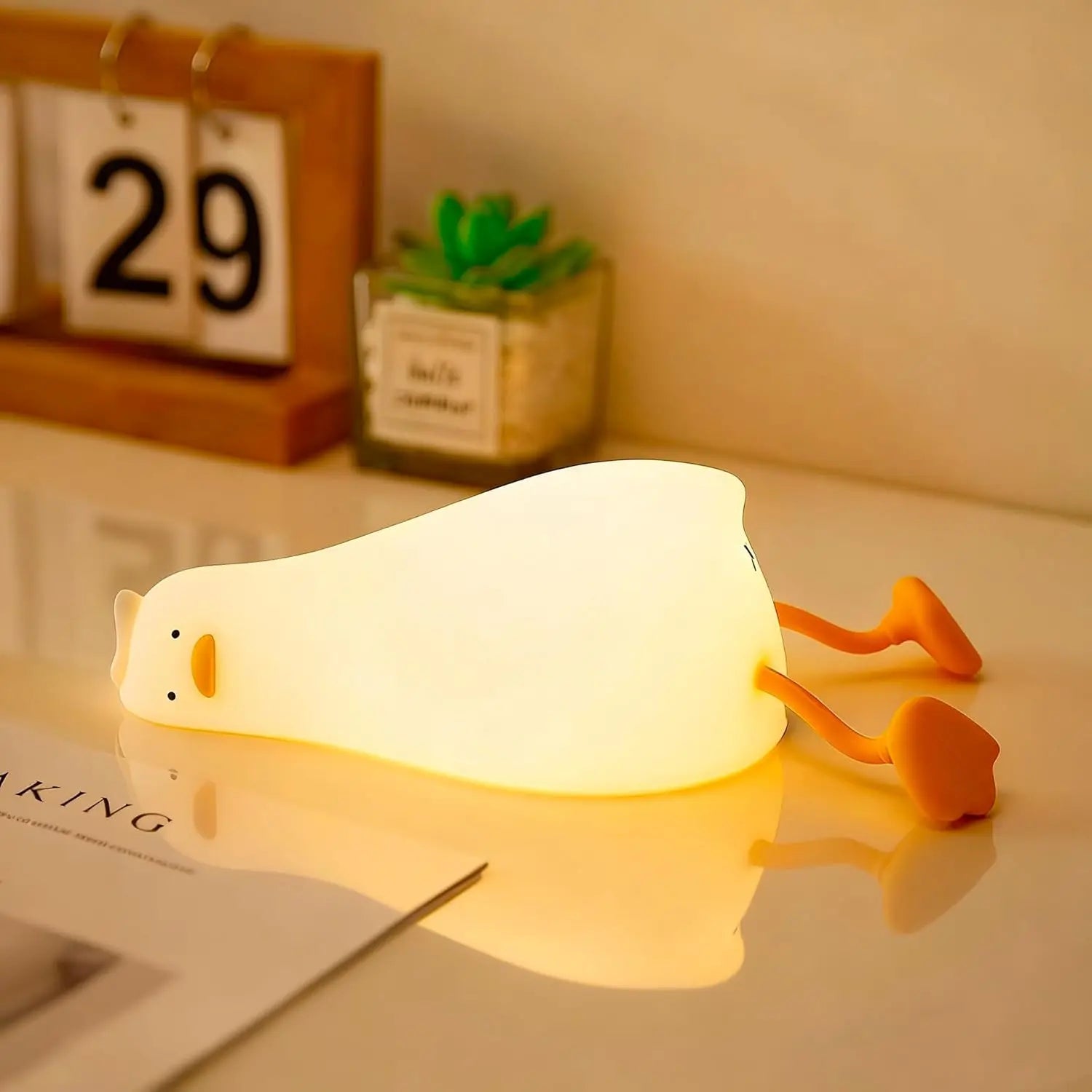 Cute laying  Duckling silicone Lamp