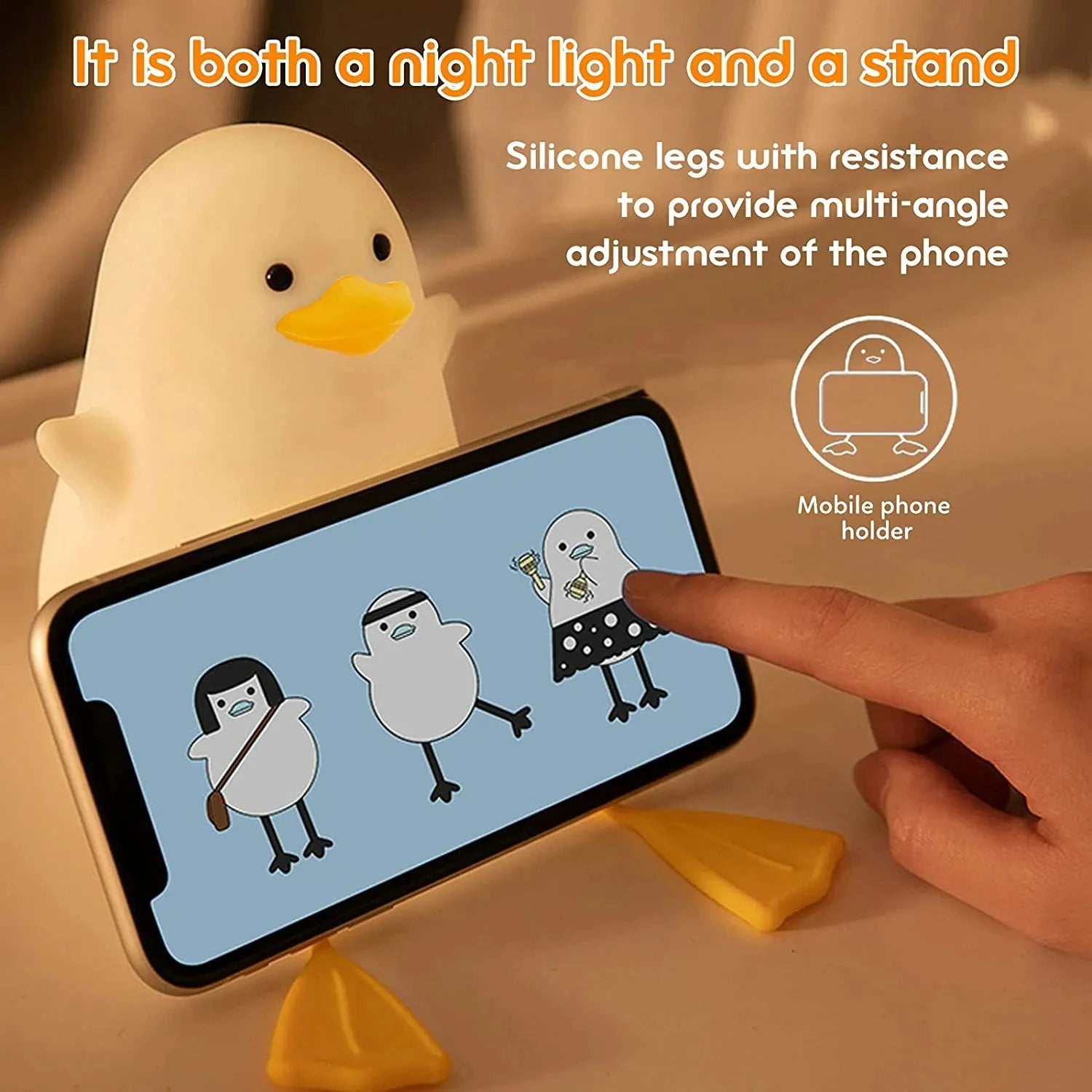 Cute happy  Duckling silicone Lamp