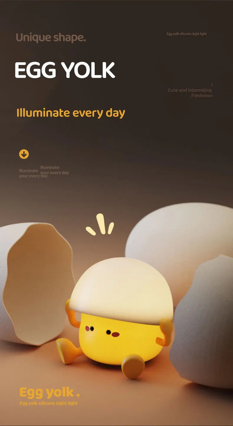 Cute Night Light Egg Yolk Lamp Mushroom Lamp