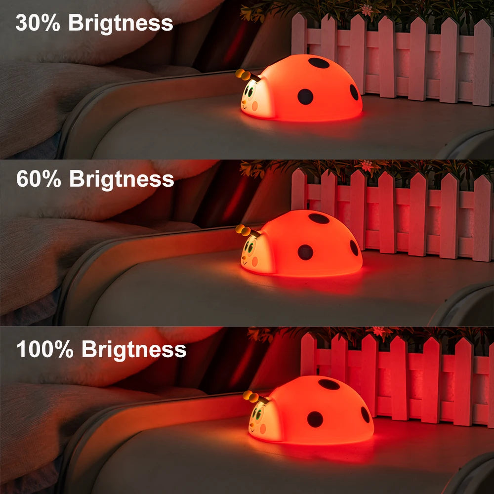 Ladybug Red Cute Silicone Lamp