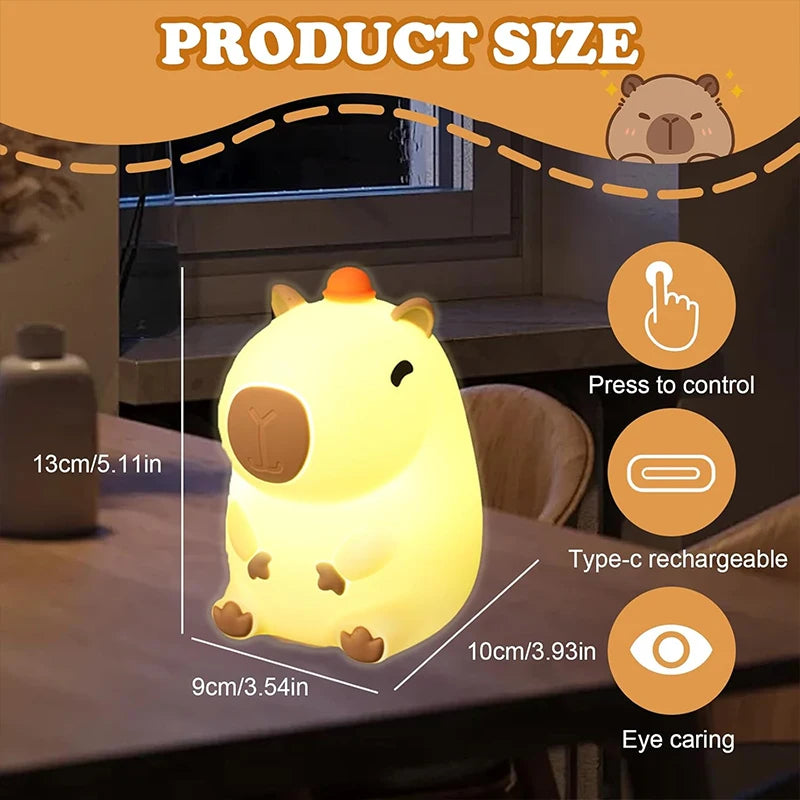 Cute Capybara Nightligh squishyt Lamp