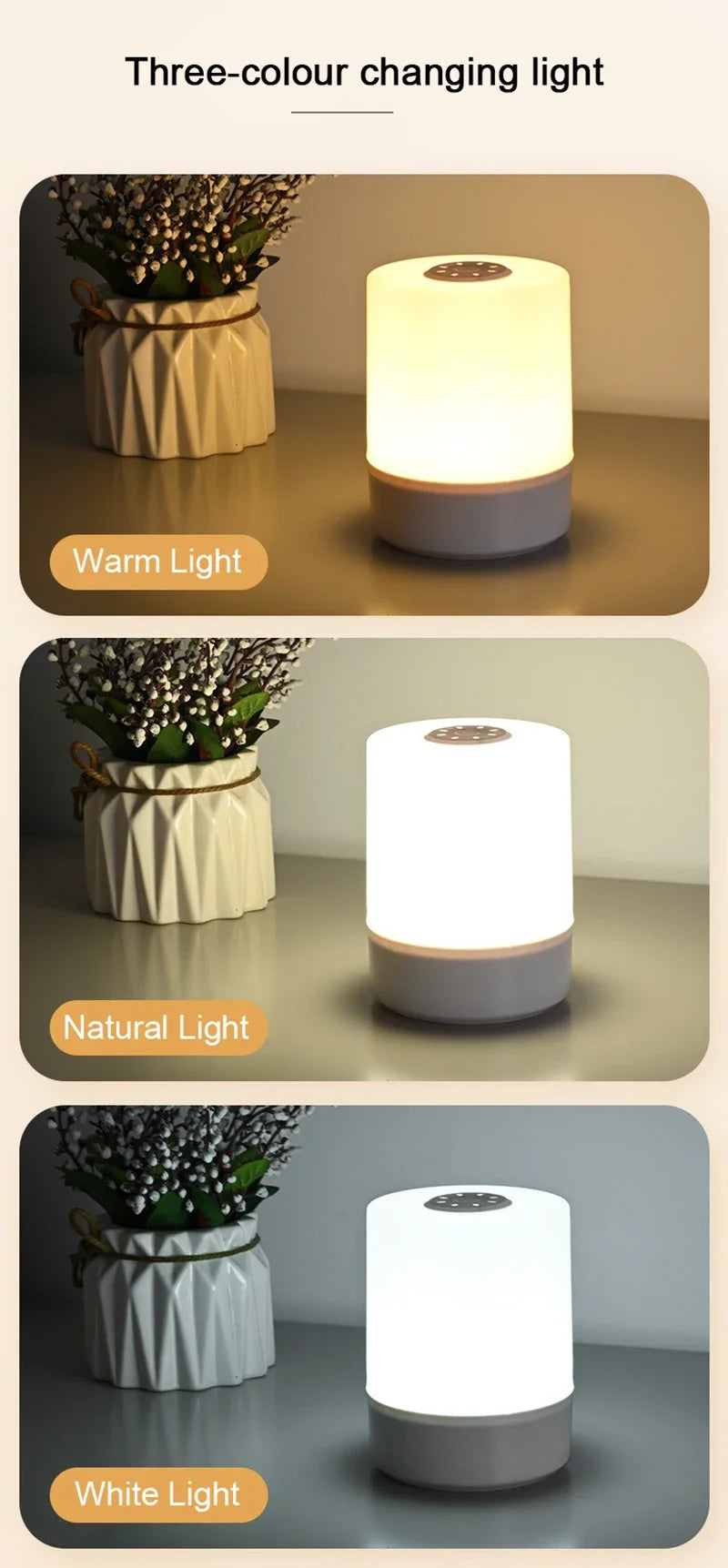 Led Night Lights Bedside Dimmable Charging Desktop Night Lamps