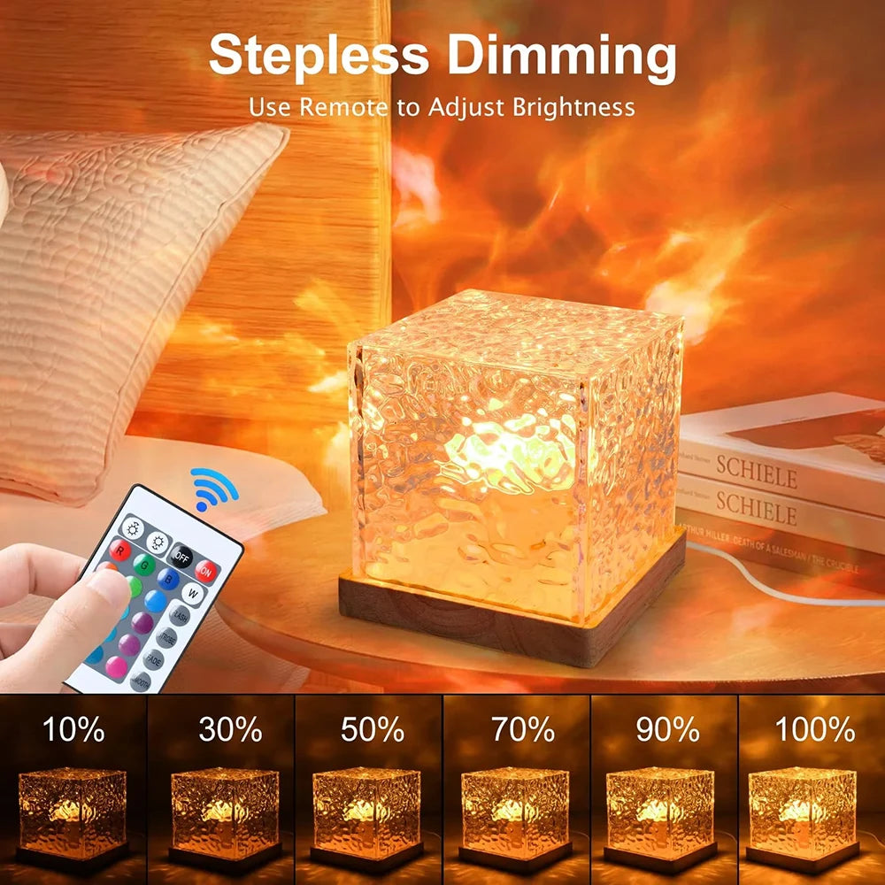 New RGB 16 Colors Night Light Remote Ocean Wave Projection Lamp