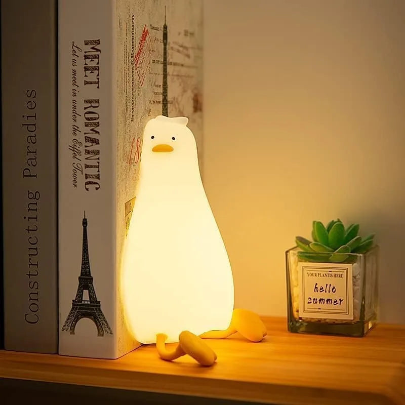 Cute laying  Duckling silicone Lamp