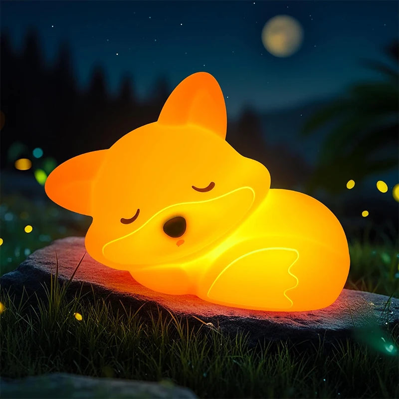 Fox Night Light, Squishy Silicone Lamp