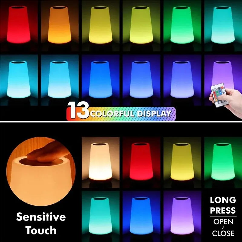 13 Color Changing Night Light Remote Control Touch lamp