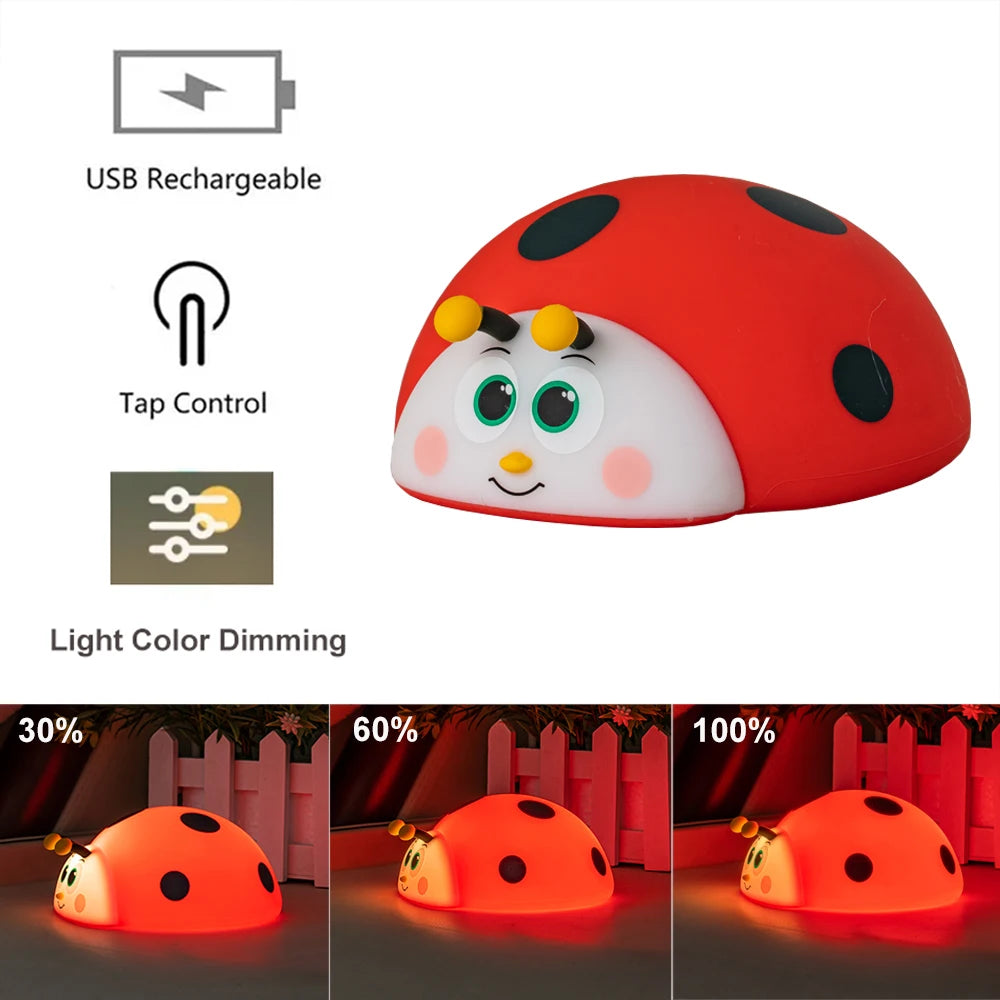 Ladybug Red Cute Silicone Lamp