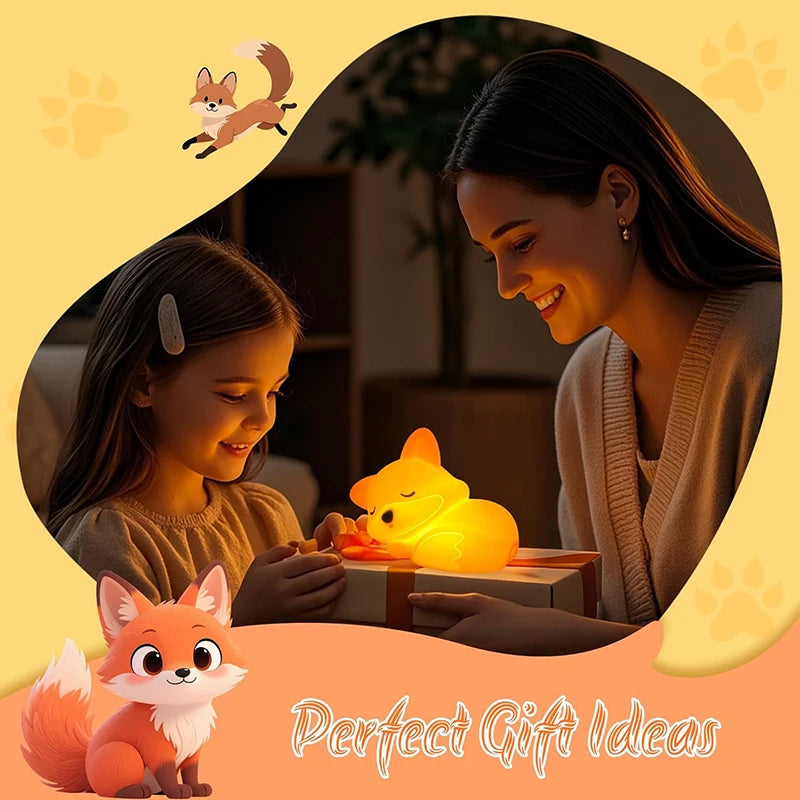 Fox Night Light, Squishy Silicone Lamp