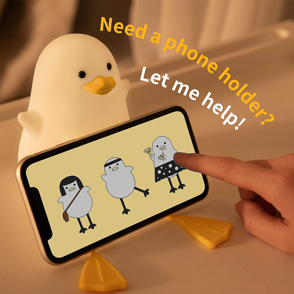Cute happy  Duckling silicone Lamp