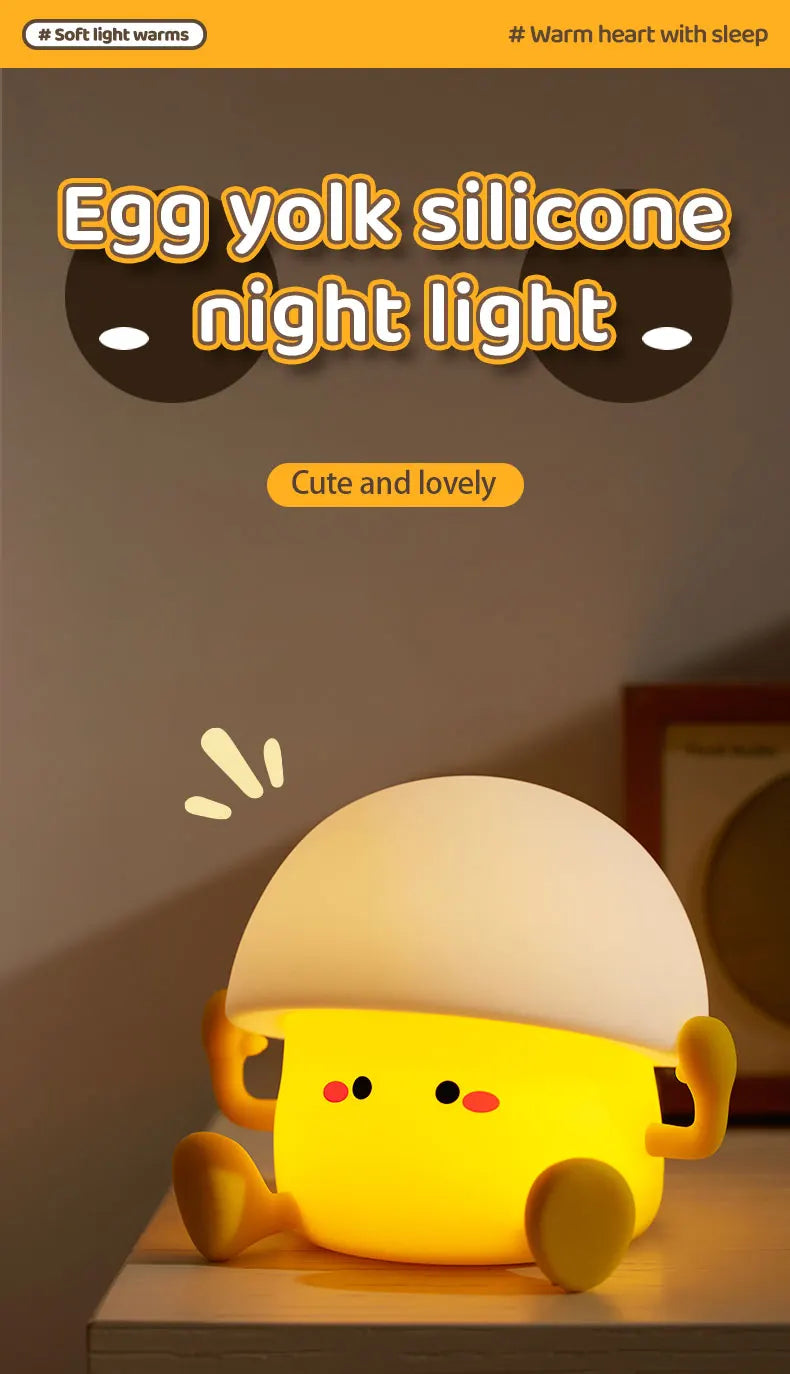Cute Night Light Egg Yolk Lamp Mushroom Lamp