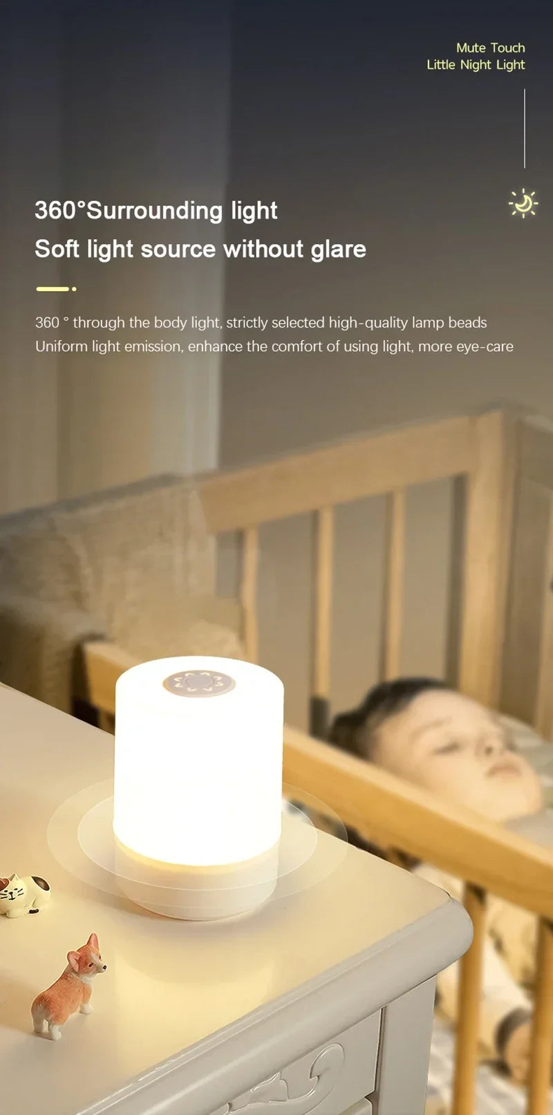 Led Night Lights Bedside Dimmable Charging Desktop Night Lamps