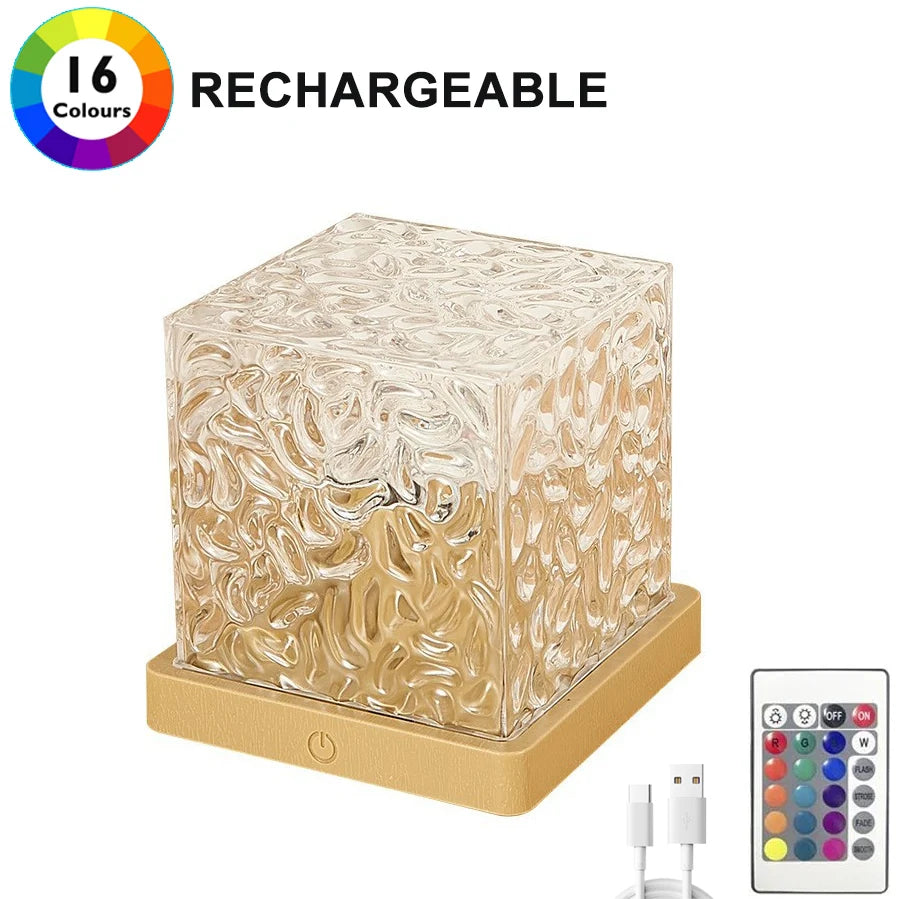 New RGB 16 Colors Night Light Remote Ocean Wave Projection Lamp