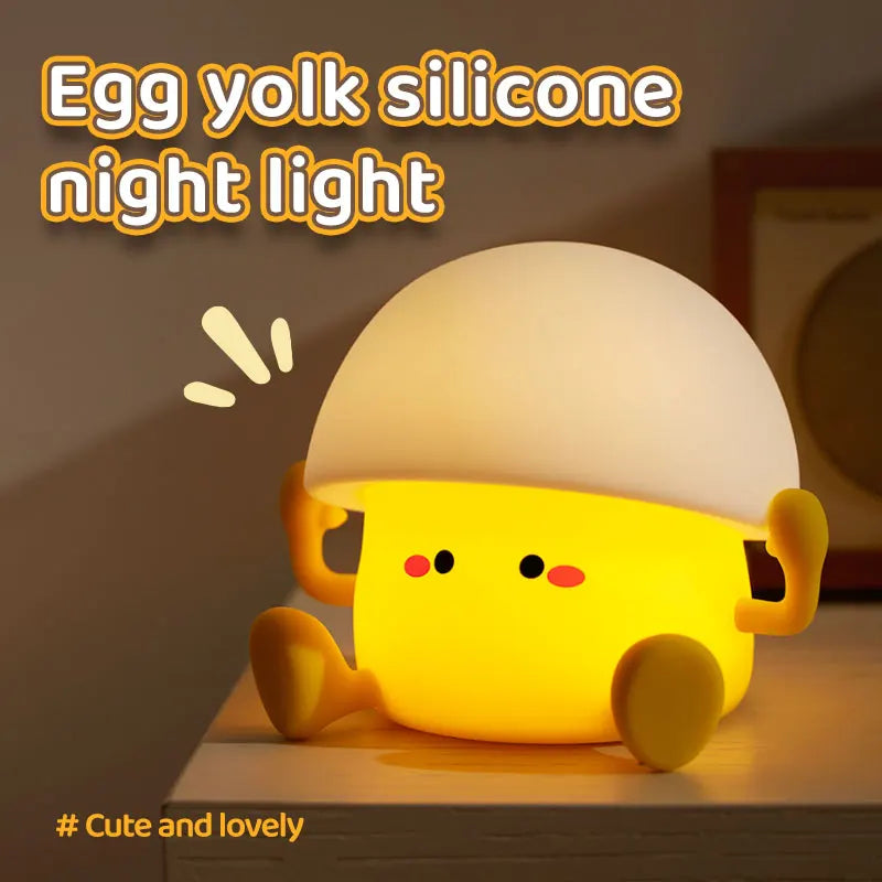 Cute Night Light Egg Yolk Lamp Mushroom Lamp