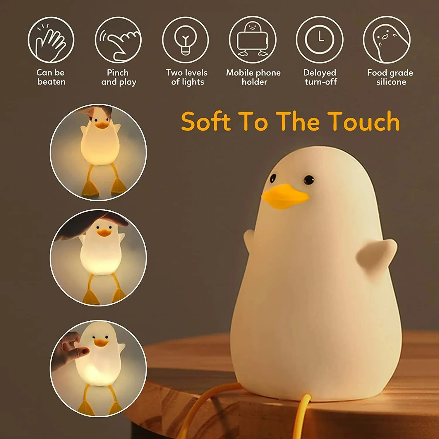 Cute happy  Duckling silicone Lamp