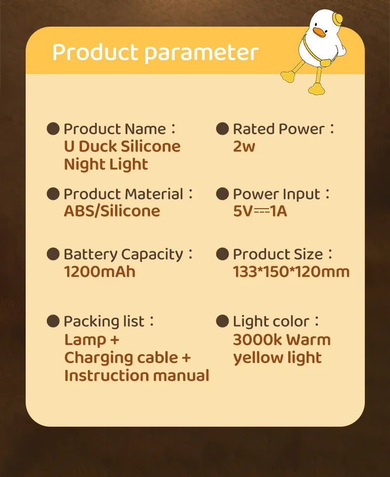 Simulated Duck Silicone Lamp