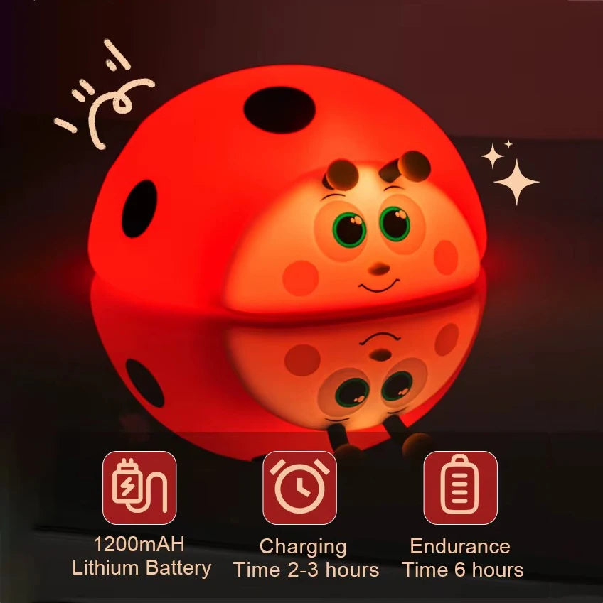 Ladybug Red Cute Silicone Lamp