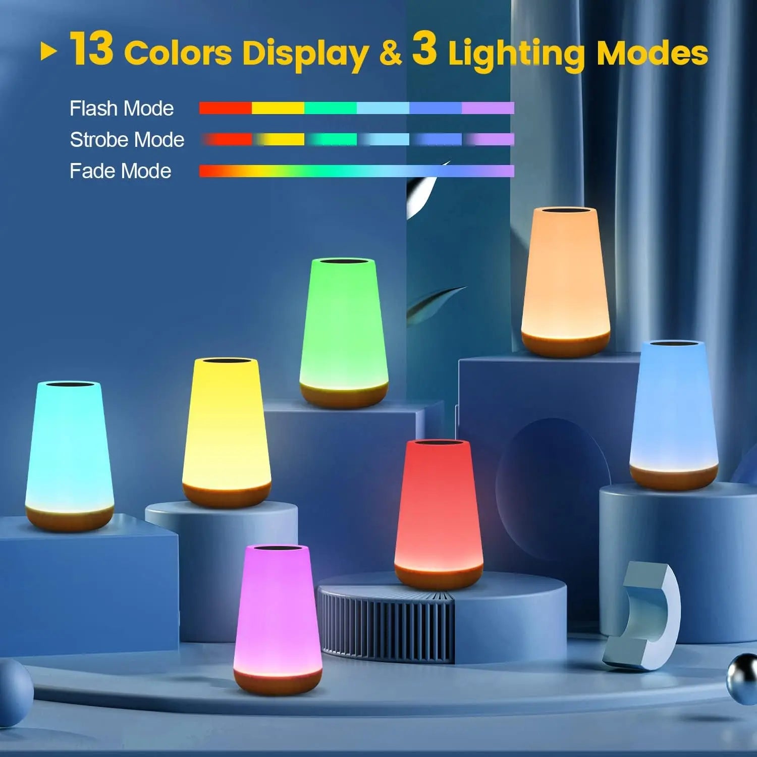 13 Color Changing Night Light Remote Control Touch lamp