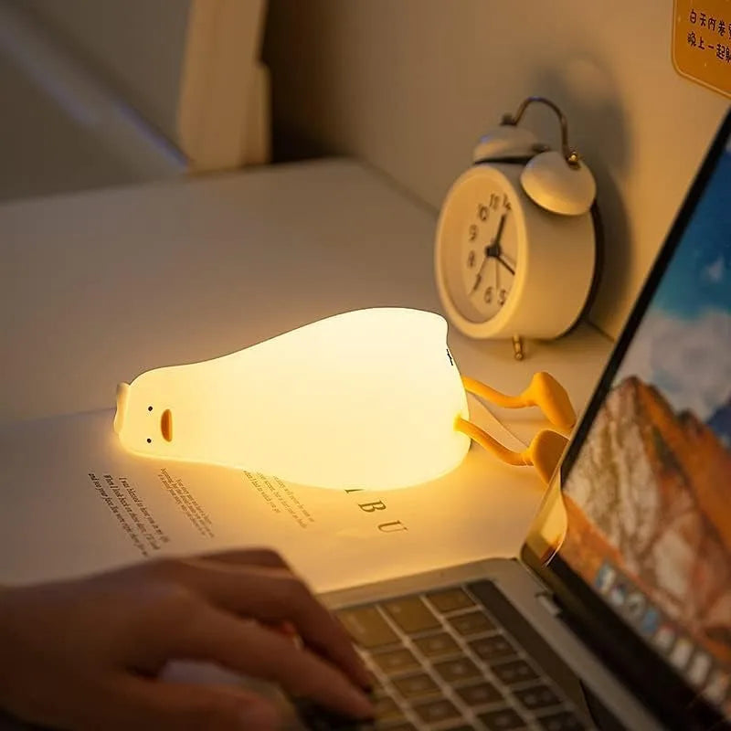Cute laying  Duckling silicone Lamp
