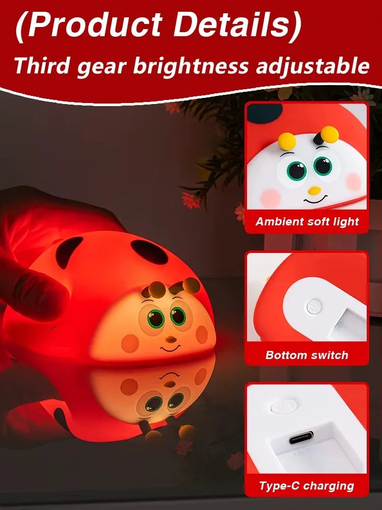 Ladybug Red Cute Silicone Lamp