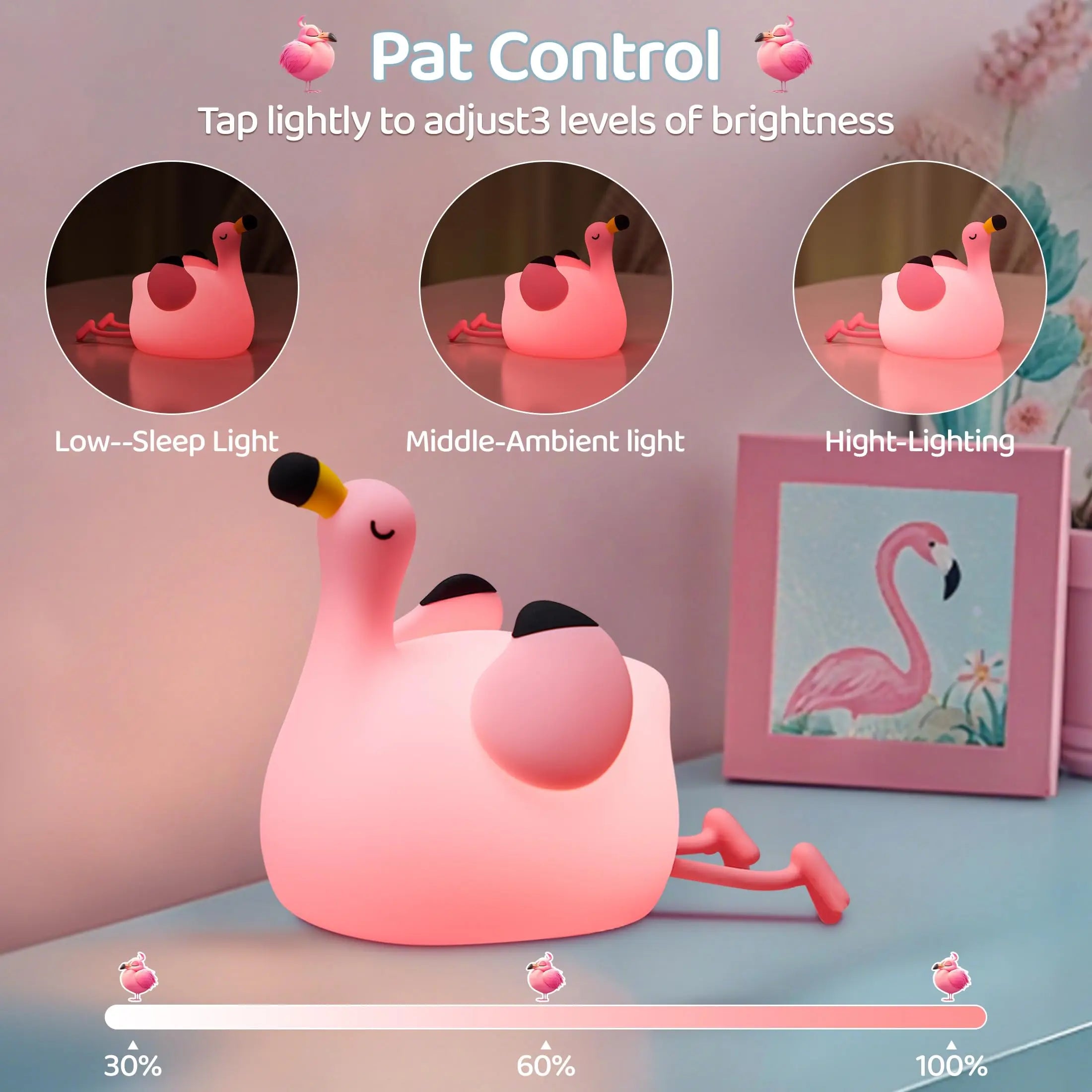 Cute Flamingo Squishy Lamp