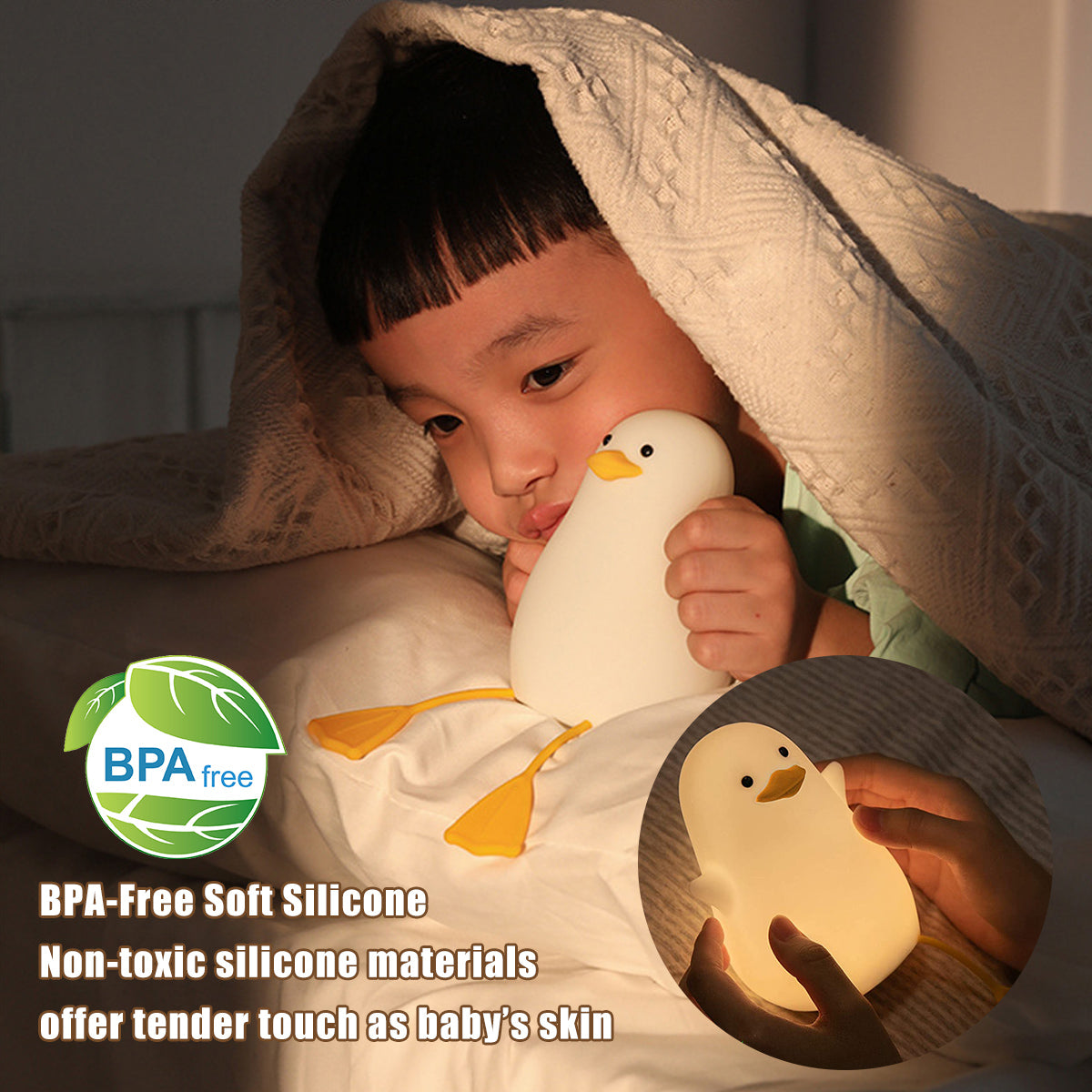 Cute happy  Duckling silicone Lamp