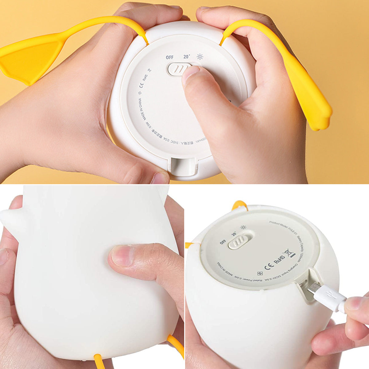 Cute happy  Duckling silicone Lamp