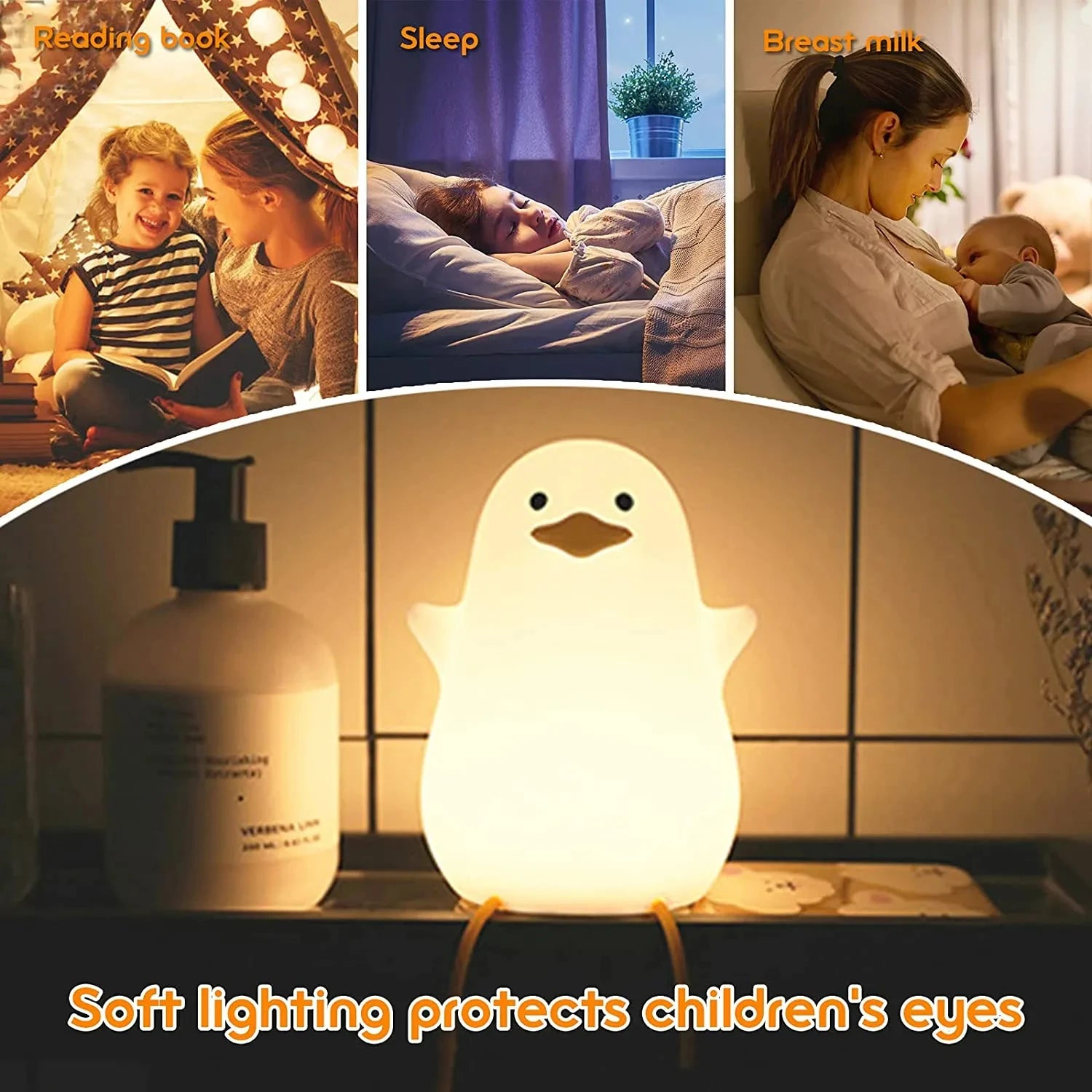 Cute happy  Duckling silicone Lamp