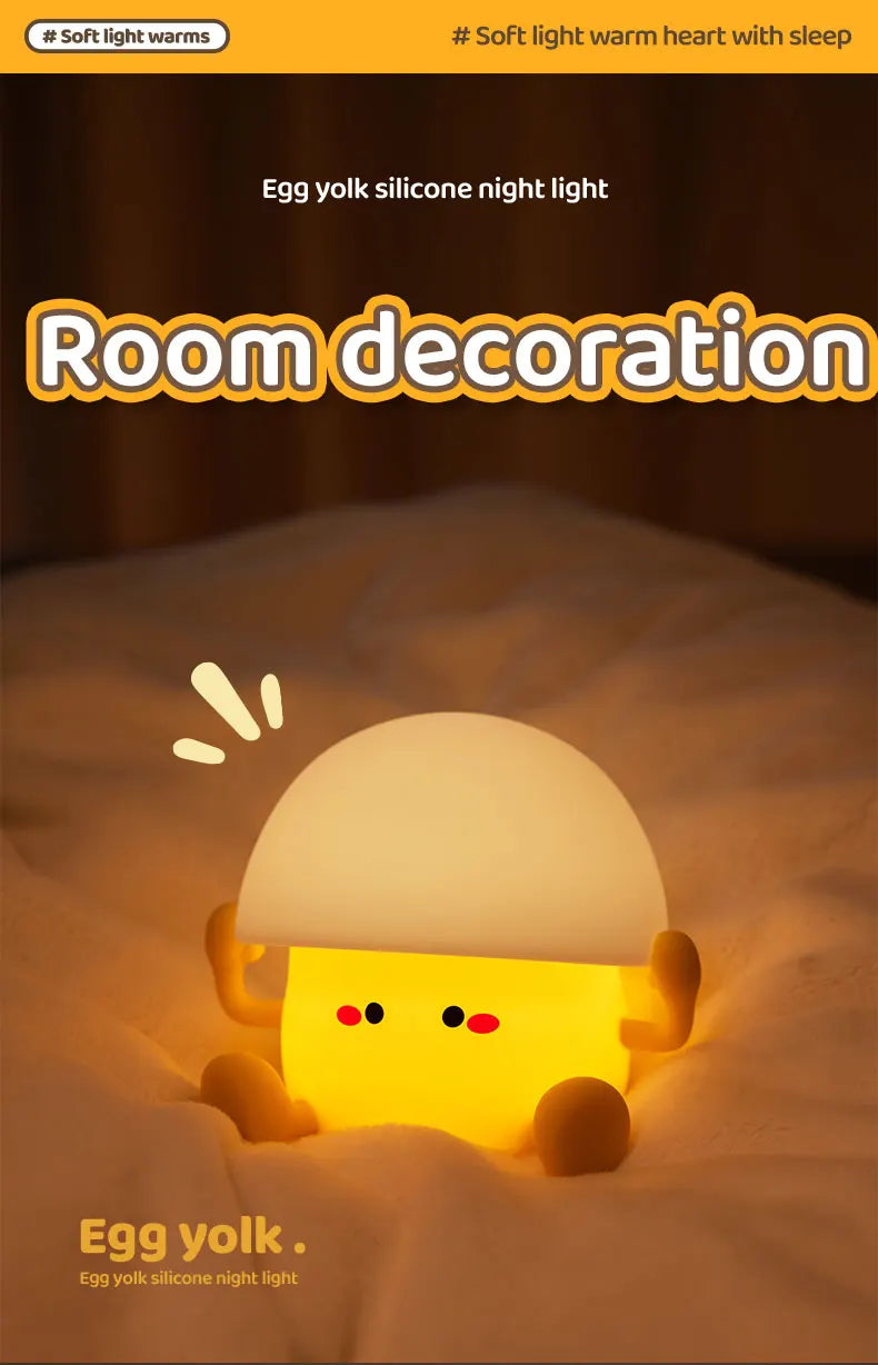Cute Night Light Egg Yolk Lamp Mushroom Lamp
