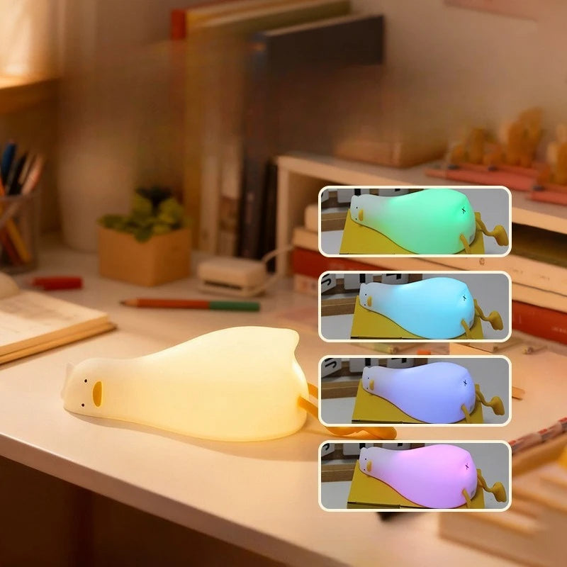 Cute laying  Duckling silicone Lamp