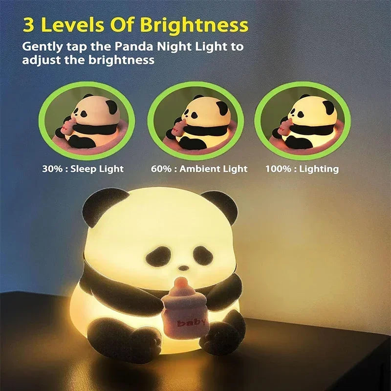 Cute Silicone Panda Night Lights