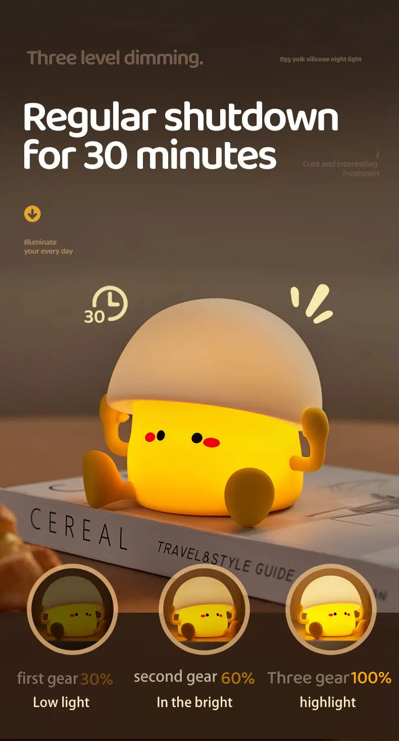 Cute Night Light Egg Yolk Lamp Mushroom Lamp
