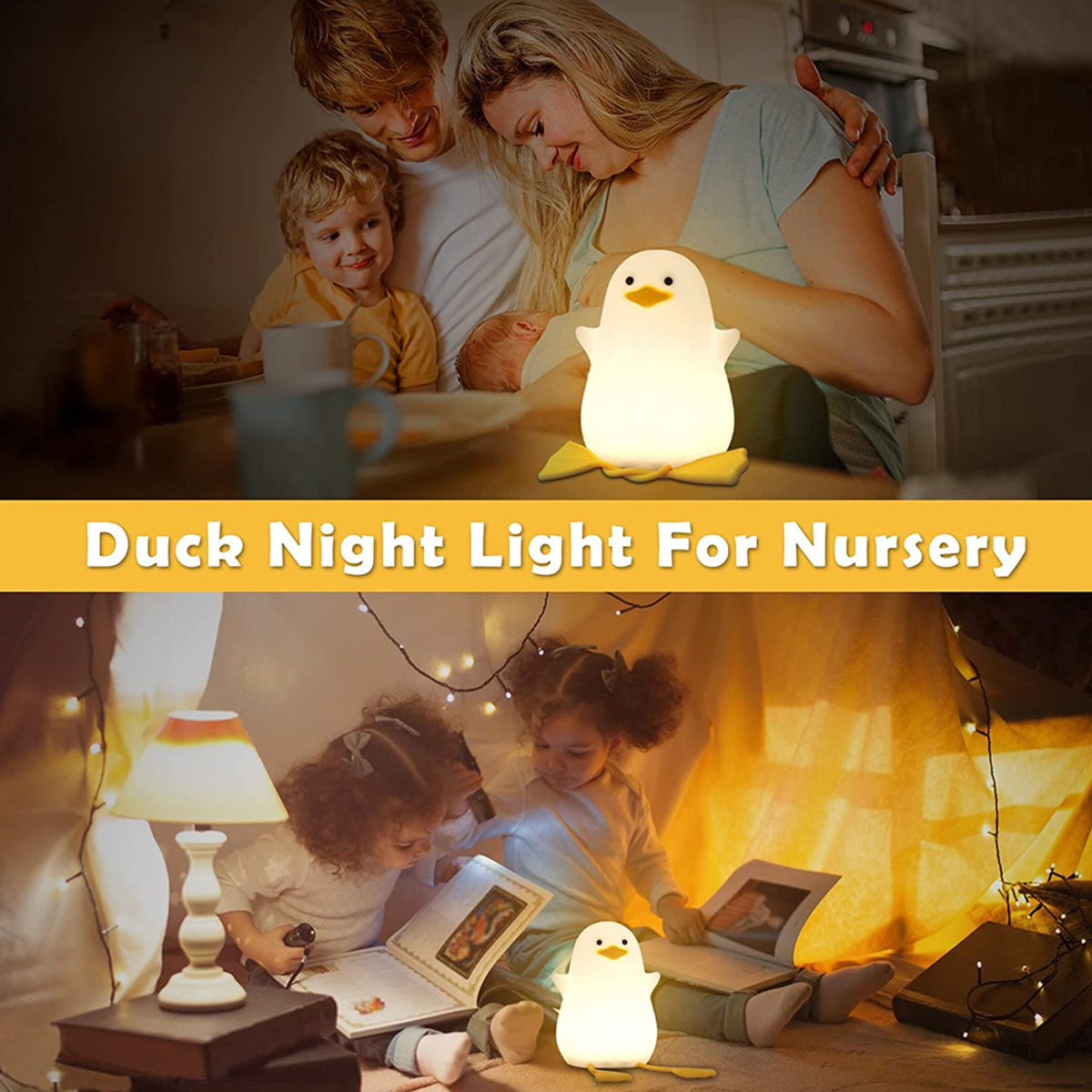Cute happy  Duckling silicone Lamp
