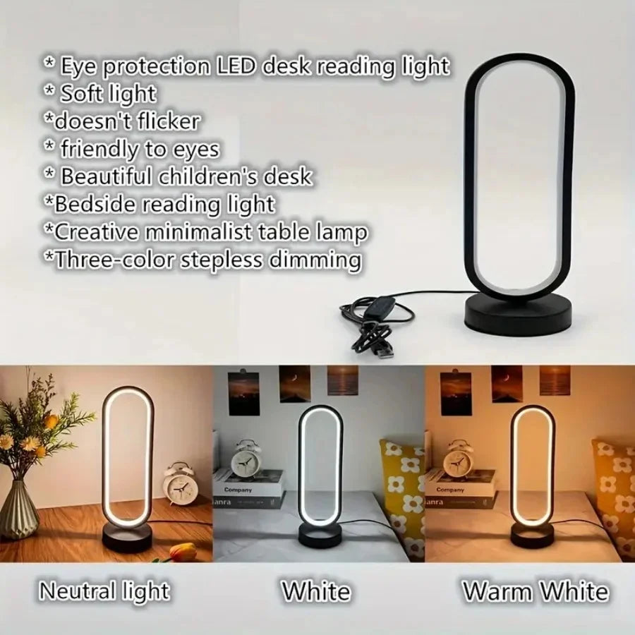 1Pcs Table lamp Bedroom Ring Table lamp