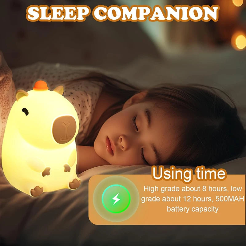 Cute Capybara Nightligh squishyt Lamp