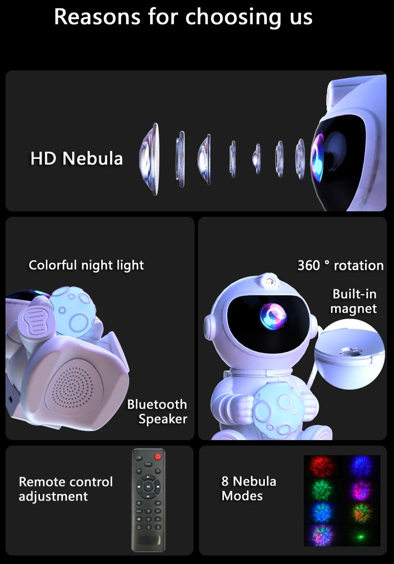 Astronaut LED Star Projector Night Light