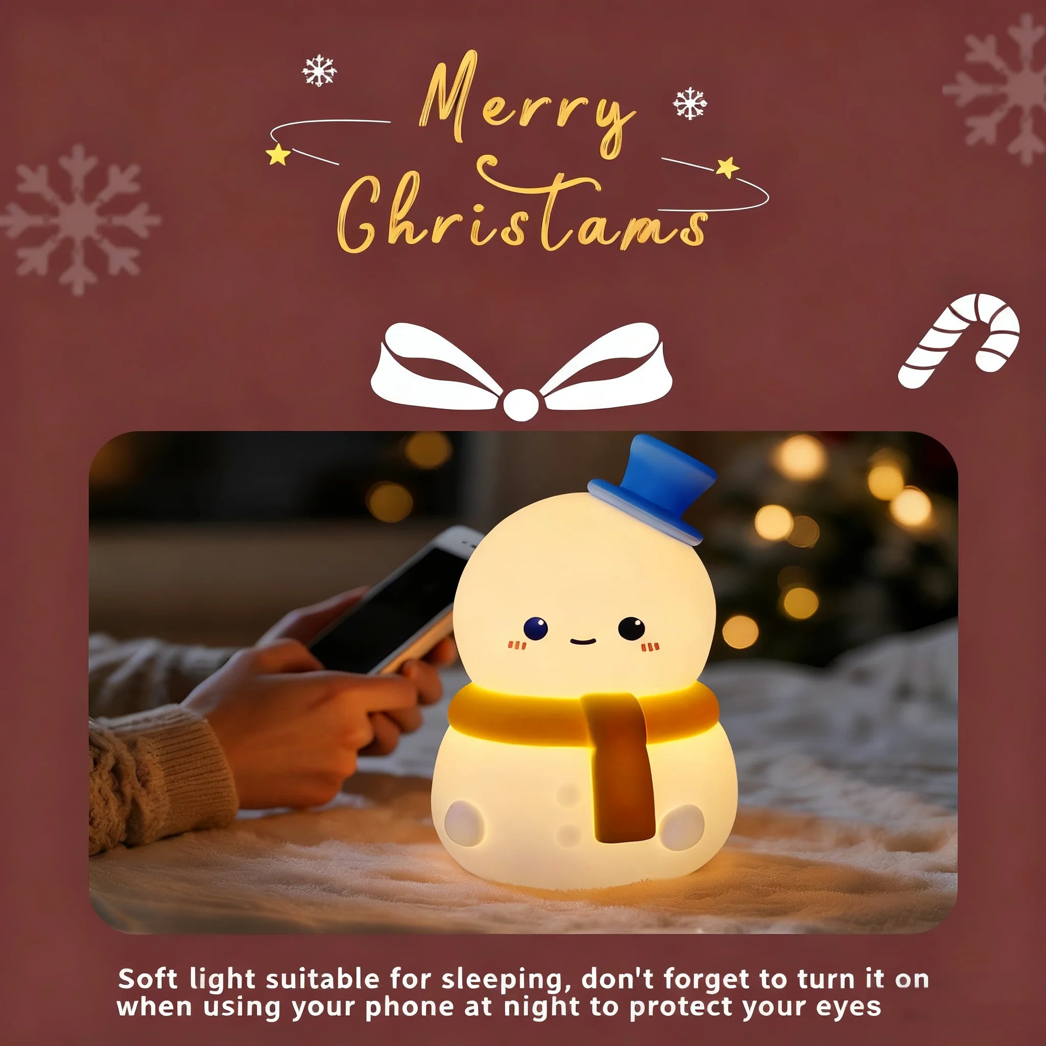 Snowman Night Light squishy silicone lamp