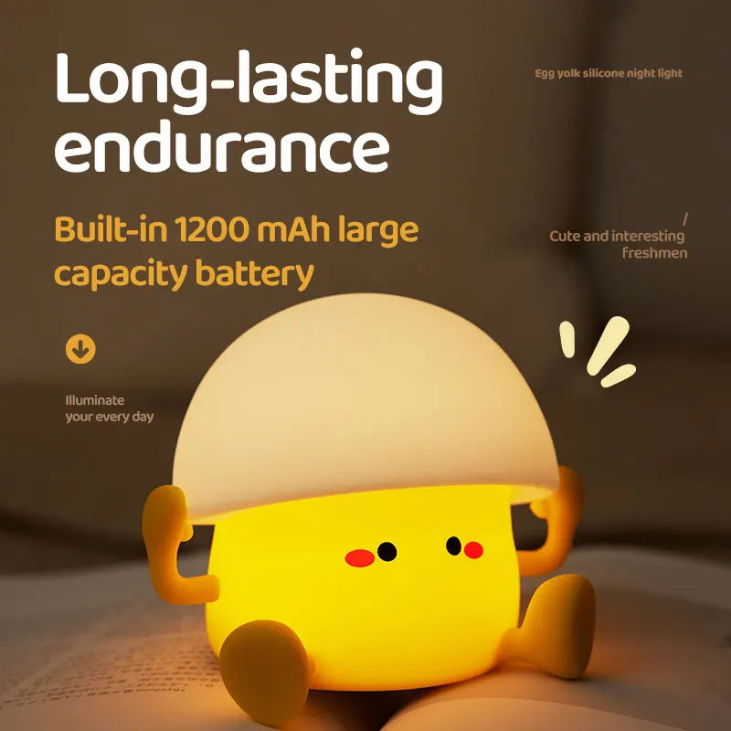 Cute Night Light Egg Yolk Lamp Mushroom Lamp