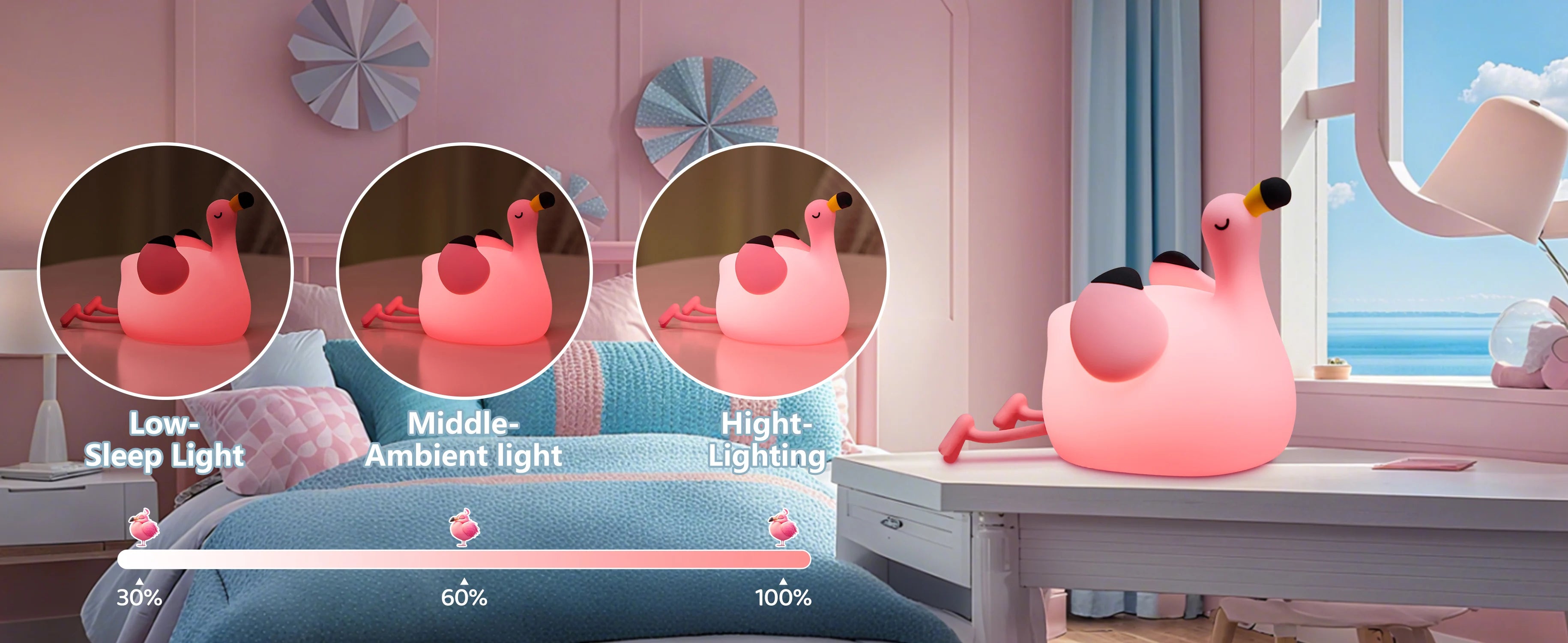 Cute Flamingo Squishy Lamp