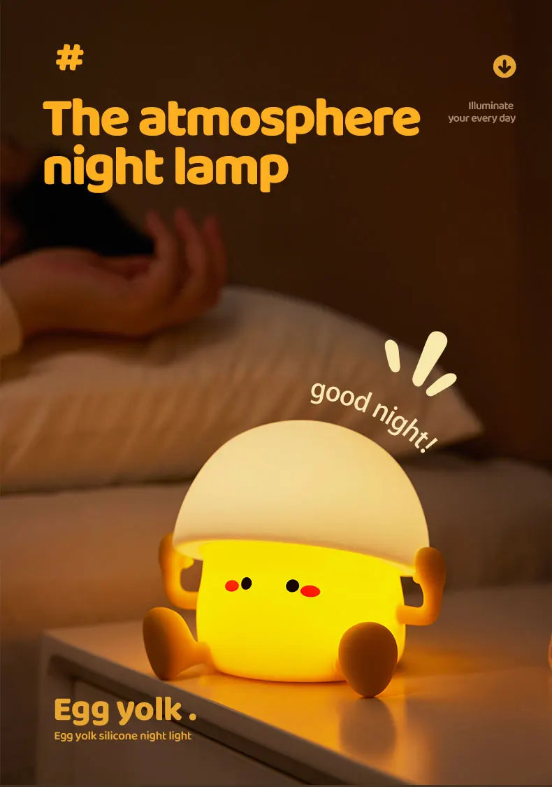 Cute Night Light Egg Yolk Lamp Mushroom Lamp