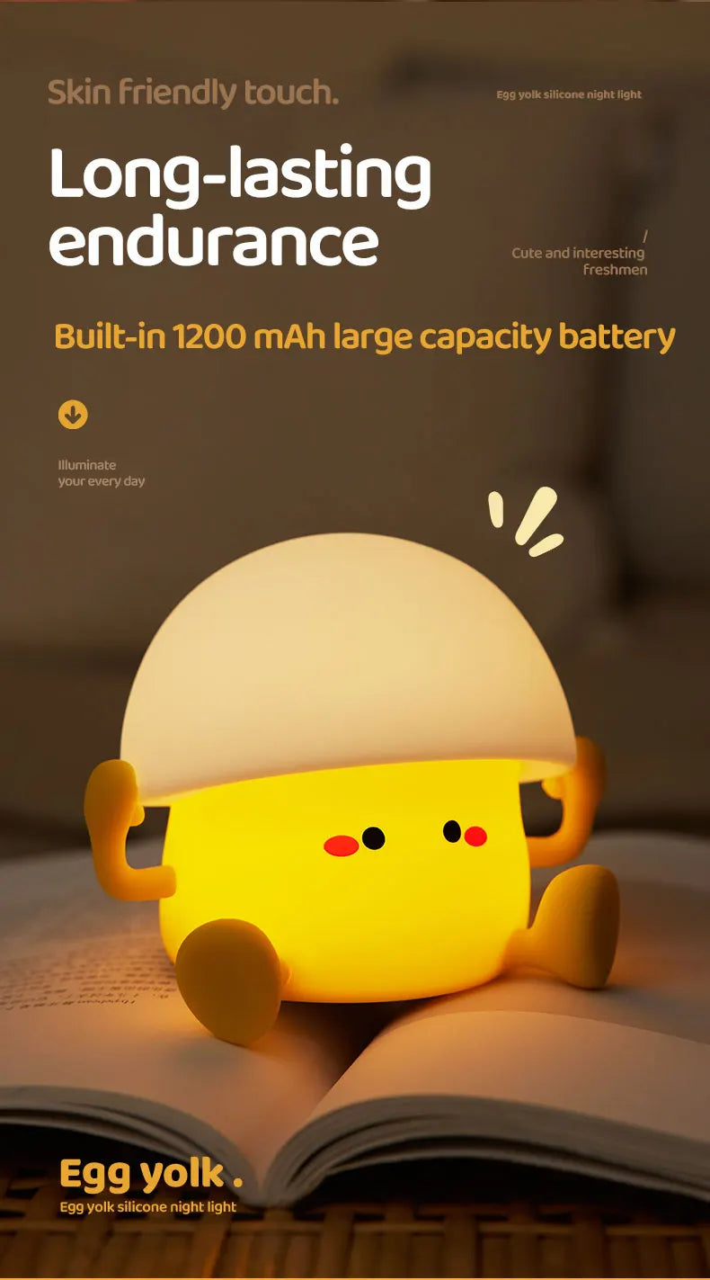 Cute Night Light Egg Yolk Lamp Mushroom Lamp