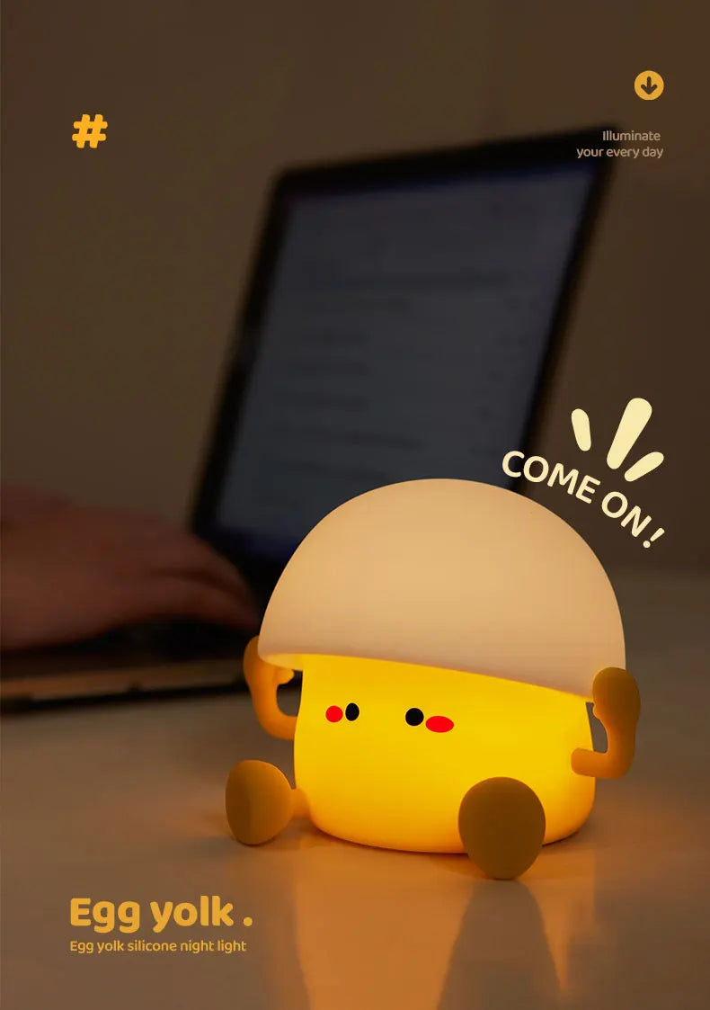 Cute Night Light Egg Yolk Lamp Mushroom Lamp