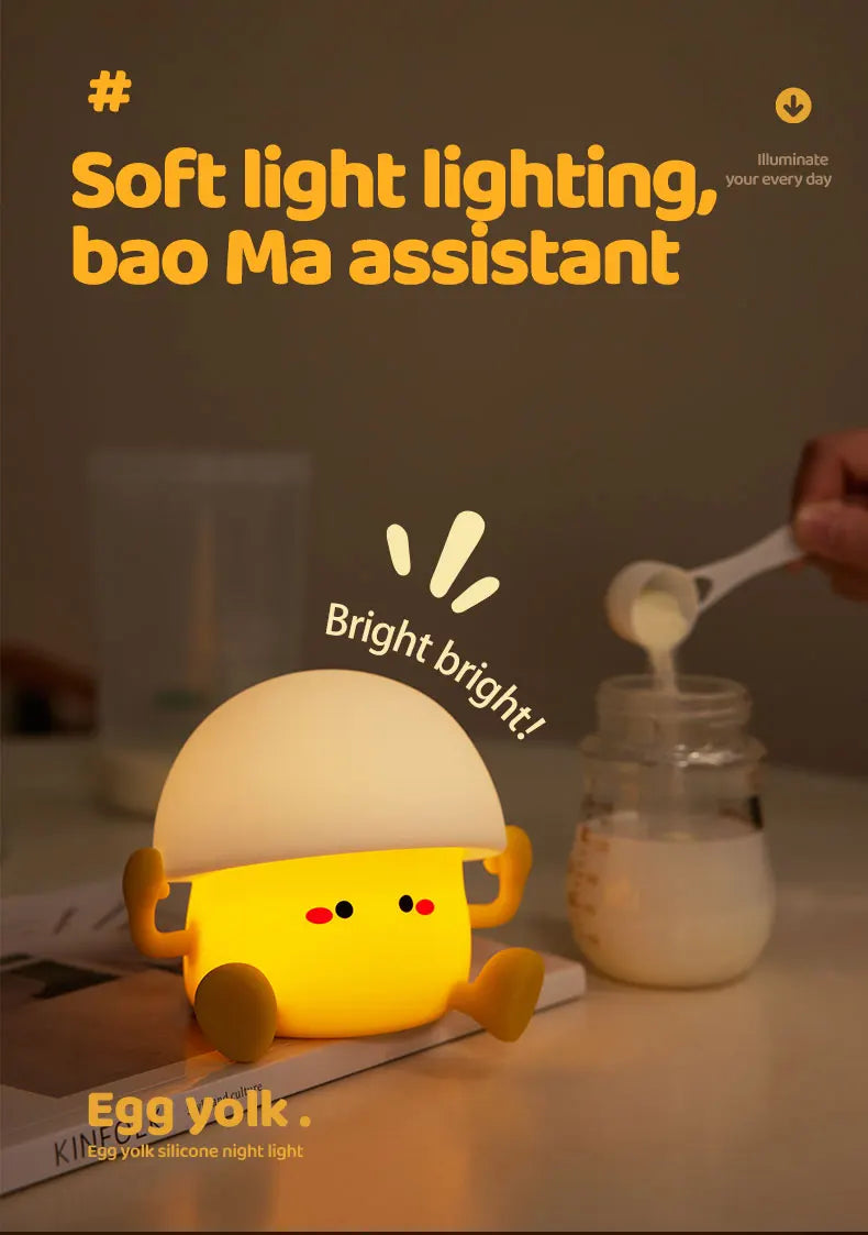 Cute Night Light Egg Yolk Lamp Mushroom Lamp