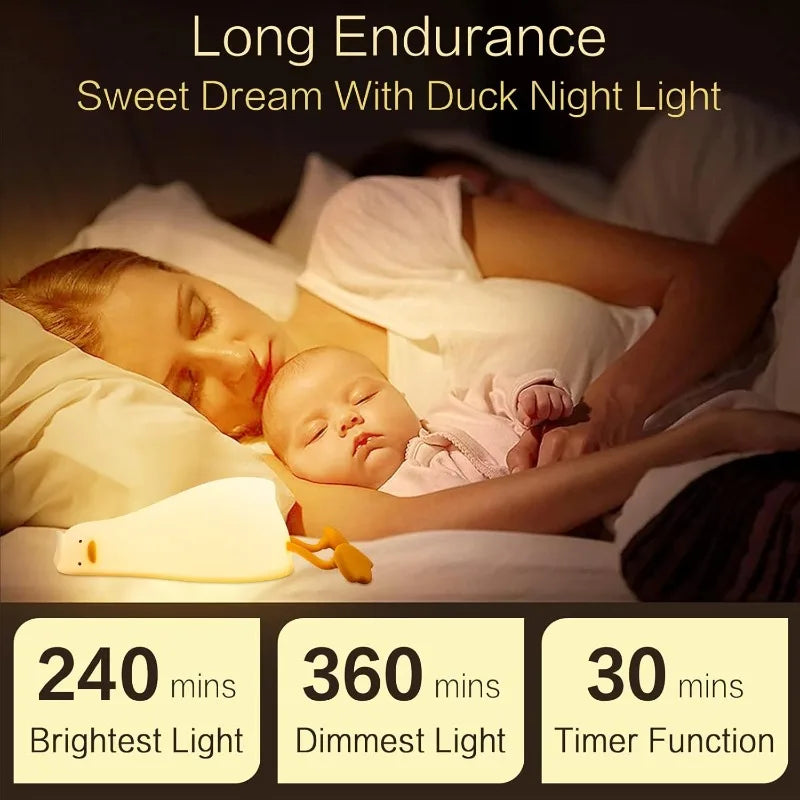 Cute laying  Duckling silicone Lamp