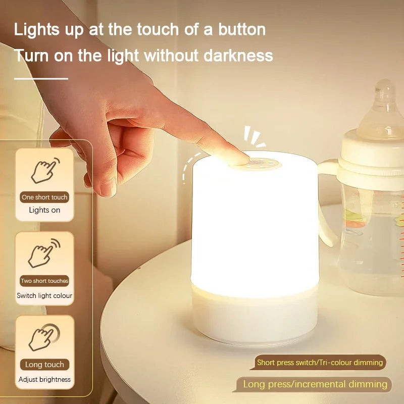 Led Night Lights Bedside Dimmable Charging Desktop Night Lamps
